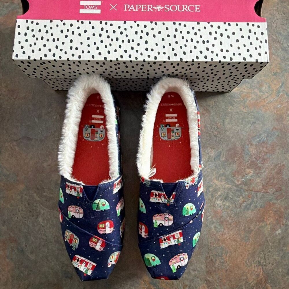 TOMS Paper Source Alpargata Flats Woman’s 8 New Camper Holiday